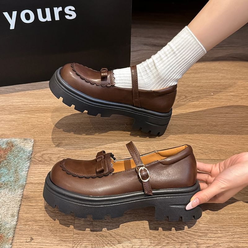 Bow Jane Shoes Mary Platform