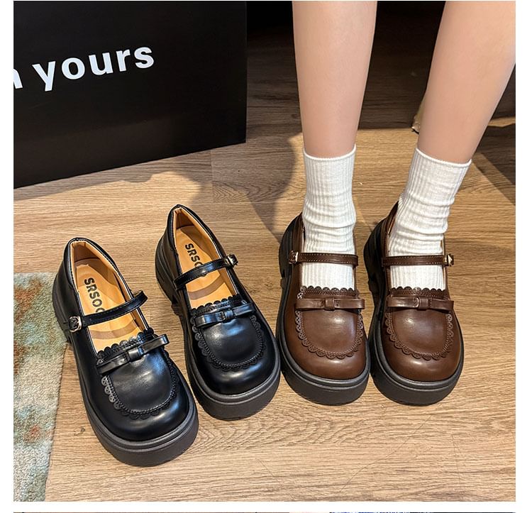 Bow Jane Shoes Mary Platform