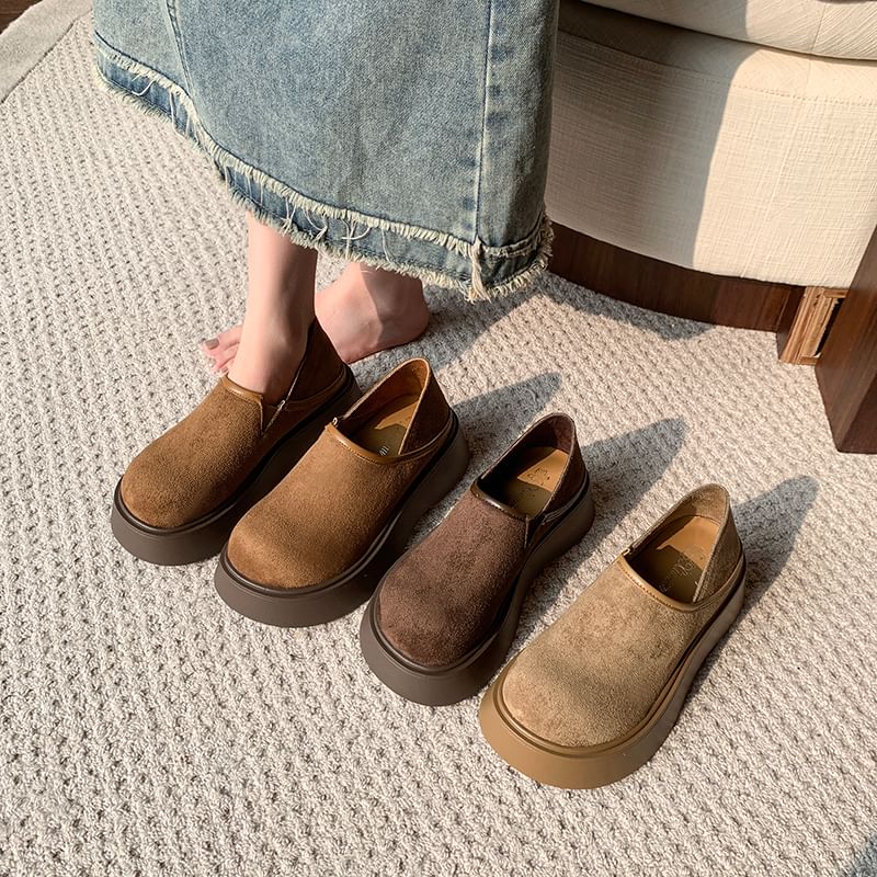 Faux Ons Slip Platform Suede