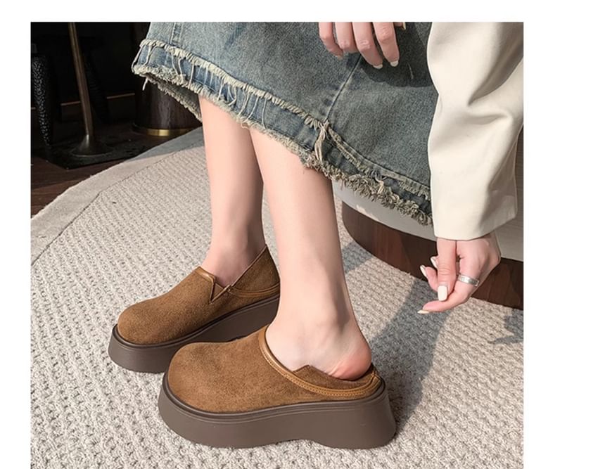 Faux Ons Slip Platform Suede