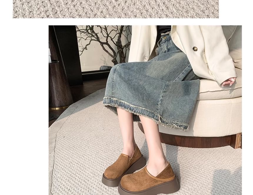 Faux Ons Slip Platform Suede