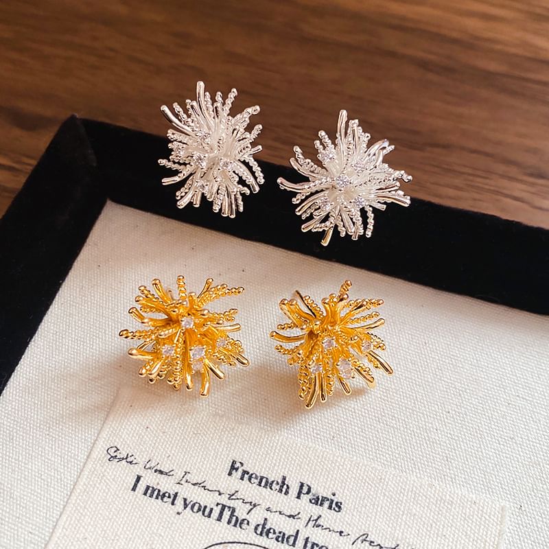 CZ Stud Flower Earring