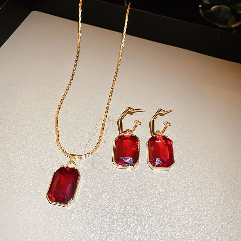 Pendant / Necklace Drop Rhinestone Hoop Earring