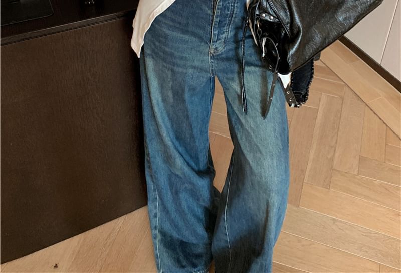 Plain Knit Scoop Long Neck Sleeve Top