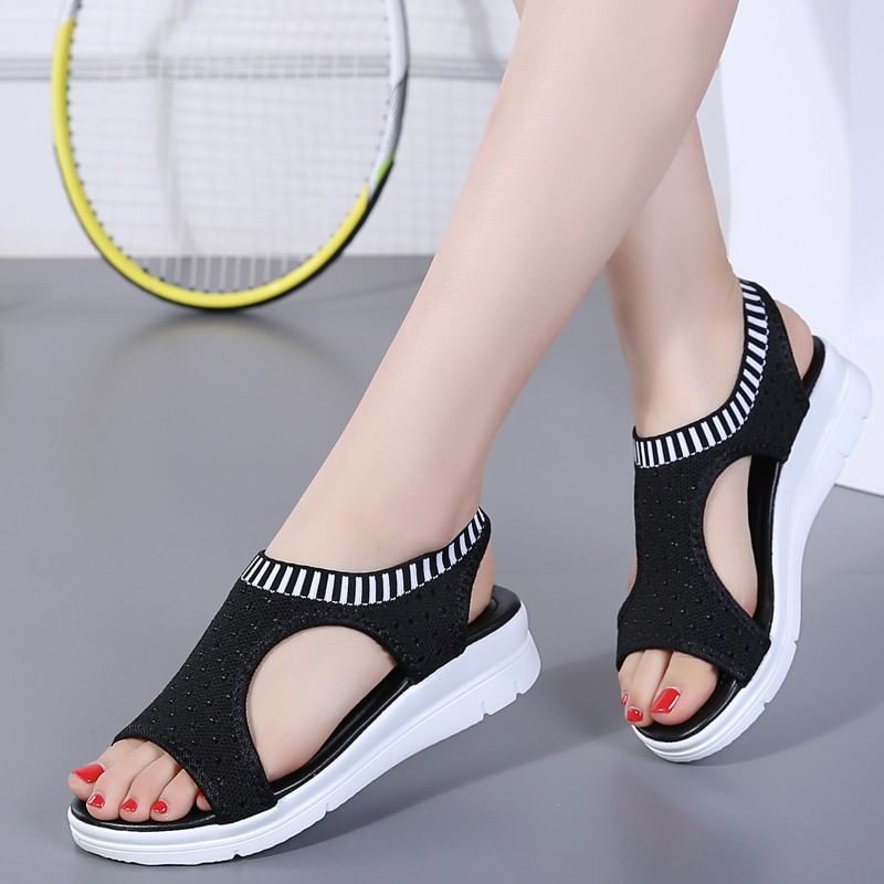 Cutout Contrast Sandals Trim