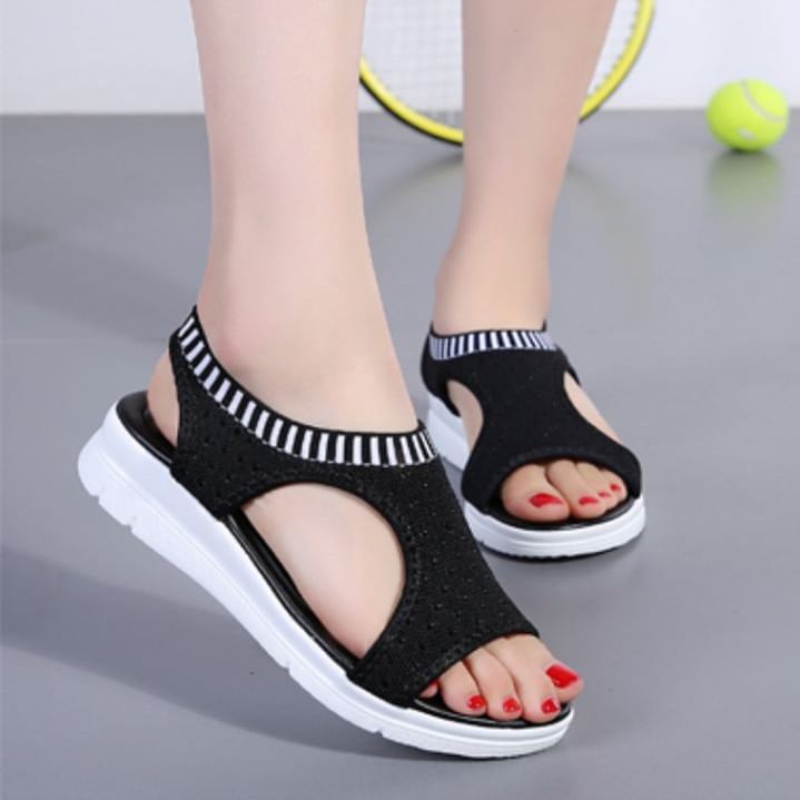 Cutout Contrast Sandals Trim