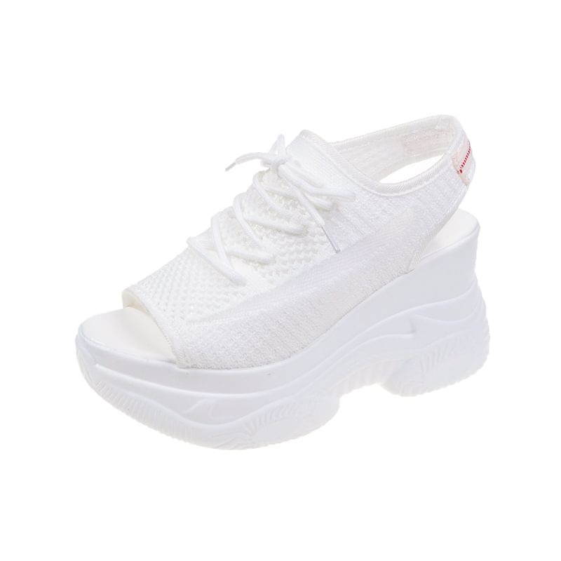 Peep-Toe Cutout Platform Sneakers