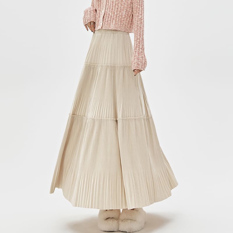 Velvet High Skirt A-Line Rise Midi