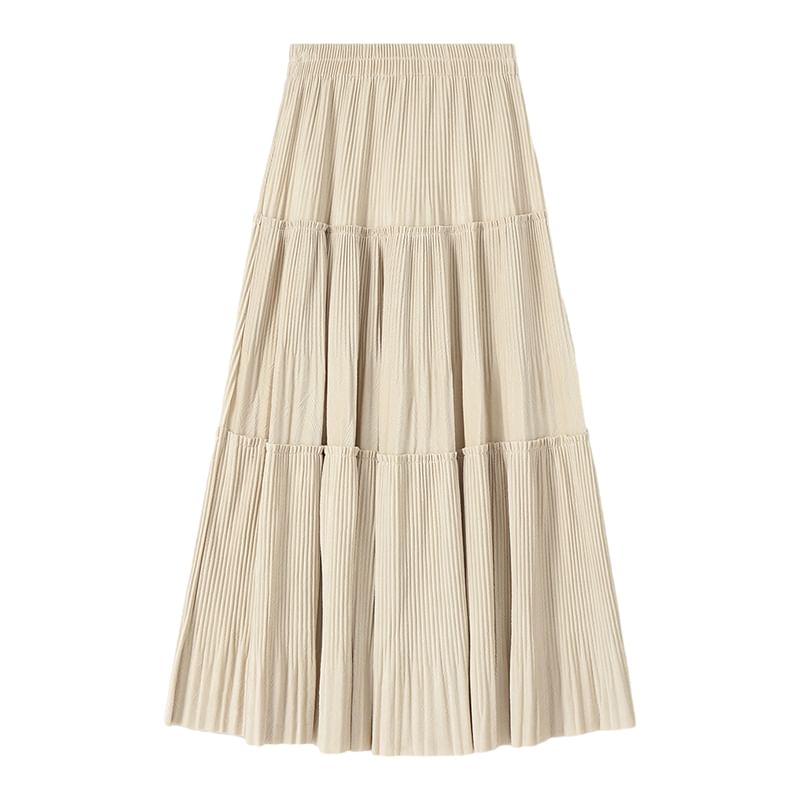 Velvet High Skirt A-Line Rise Midi