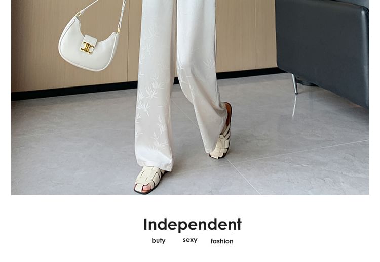 Leg Jacquard Designs) Wide Waist Bamboo High Pants (Various