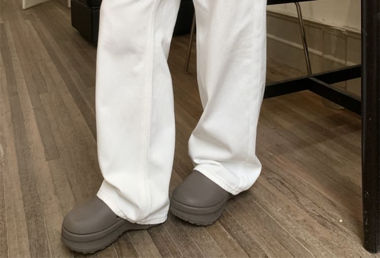 Embroidered Fit High Jeans Loose Bow Waist