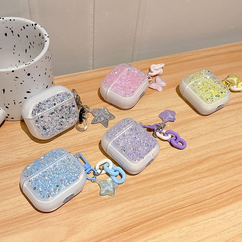 with Sequined (Various Earphone Designs) Case / AirPods Skin Charm Pro
