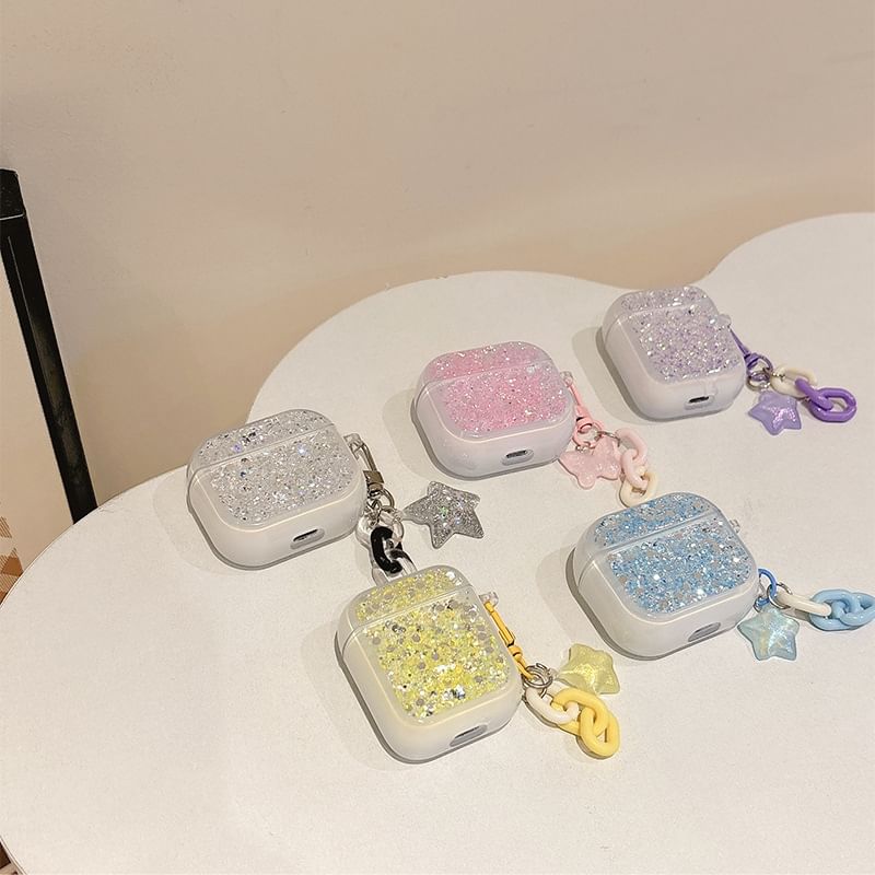 with Sequined (Various Earphone Designs) Case / AirPods Skin Charm Pro