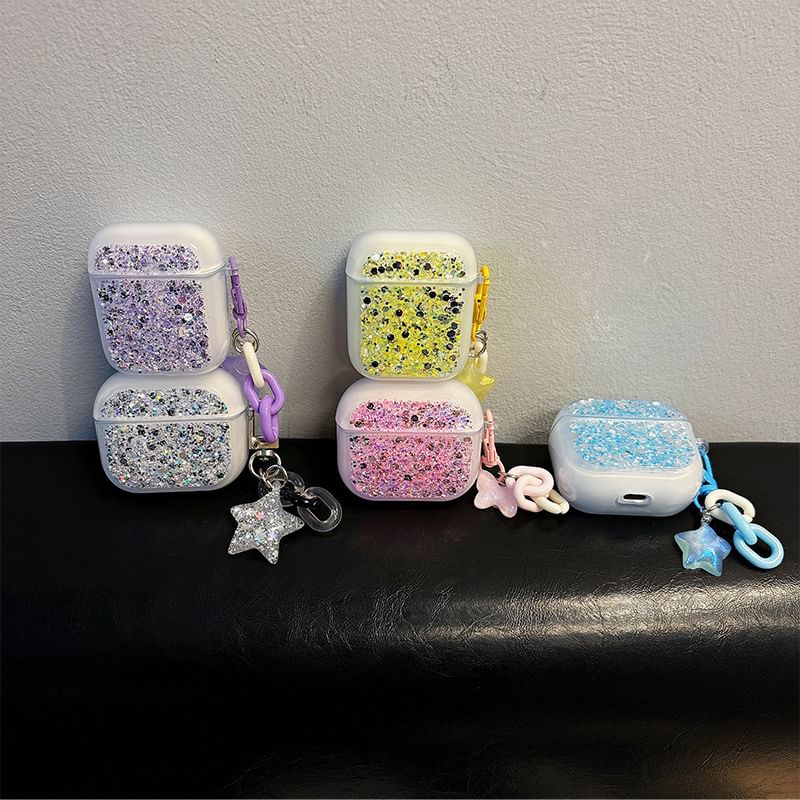 with Sequined (Various Earphone Designs) Case / AirPods Skin Charm Pro