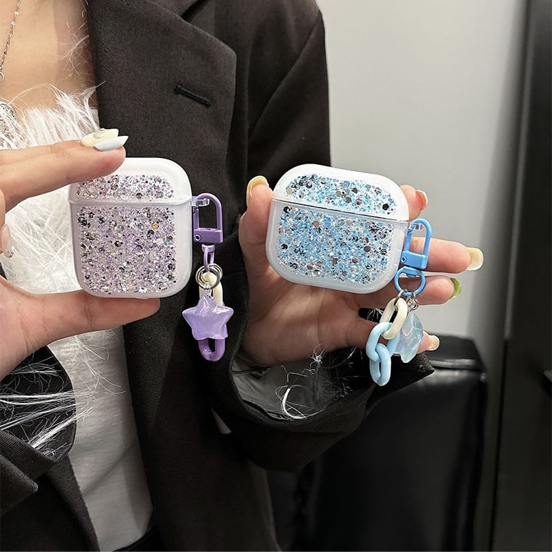 with Sequined (Various Earphone Designs) Case / AirPods Skin Charm Pro