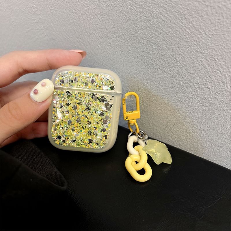 with Sequined (Various Earphone Designs) Case / AirPods Skin Charm Pro