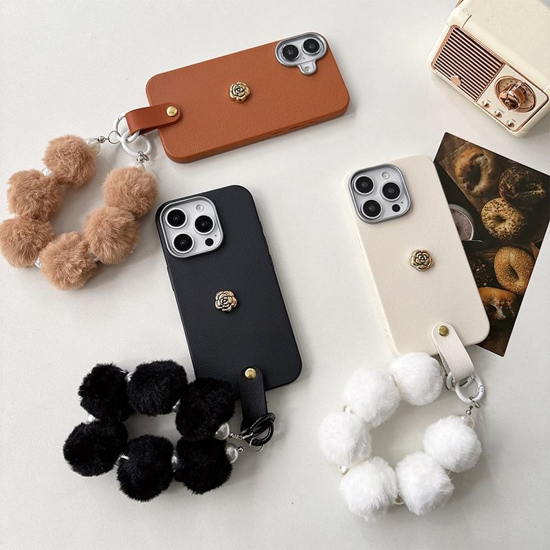 Floral Phone with Case Strap