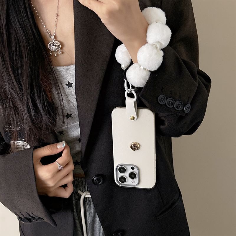 Floral Phone with Case Strap