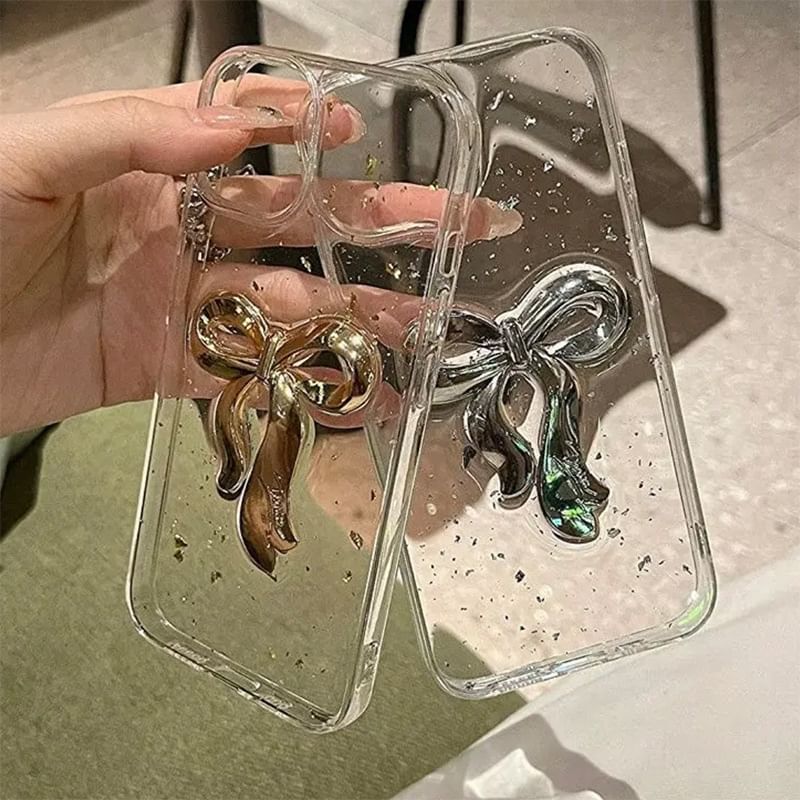 Case Phone Bow Gold Leaf