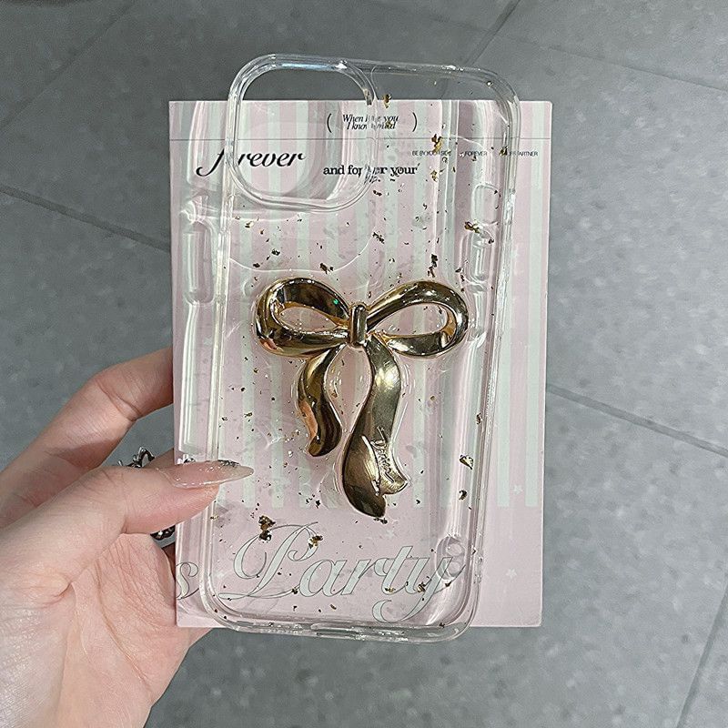 Case Phone Bow Gold Leaf