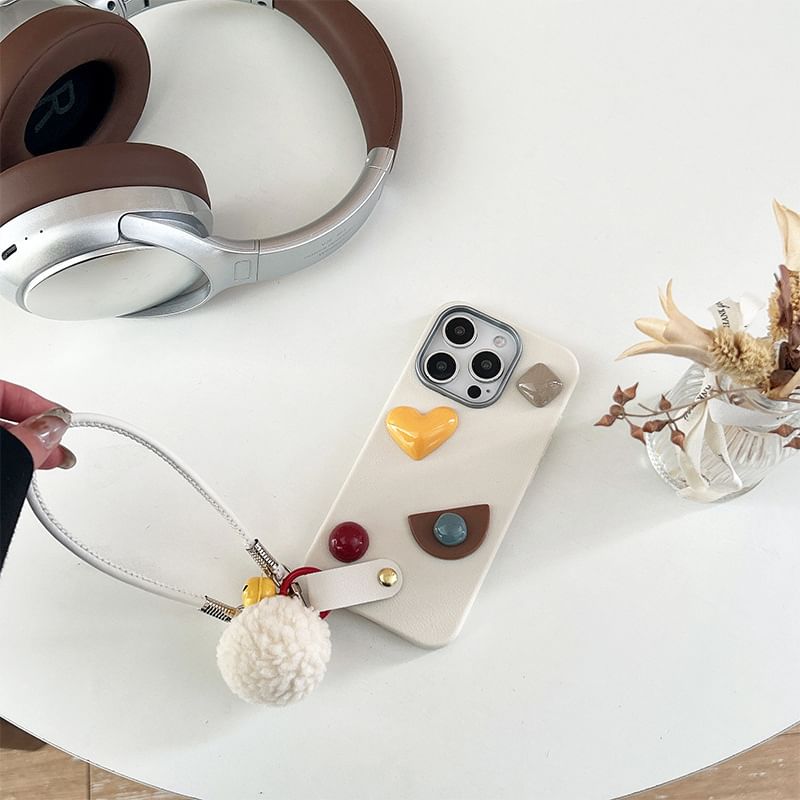 Strap with Geometric Case Phone Pom