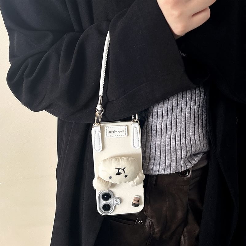 Strap Phone Puffed Case with Bear