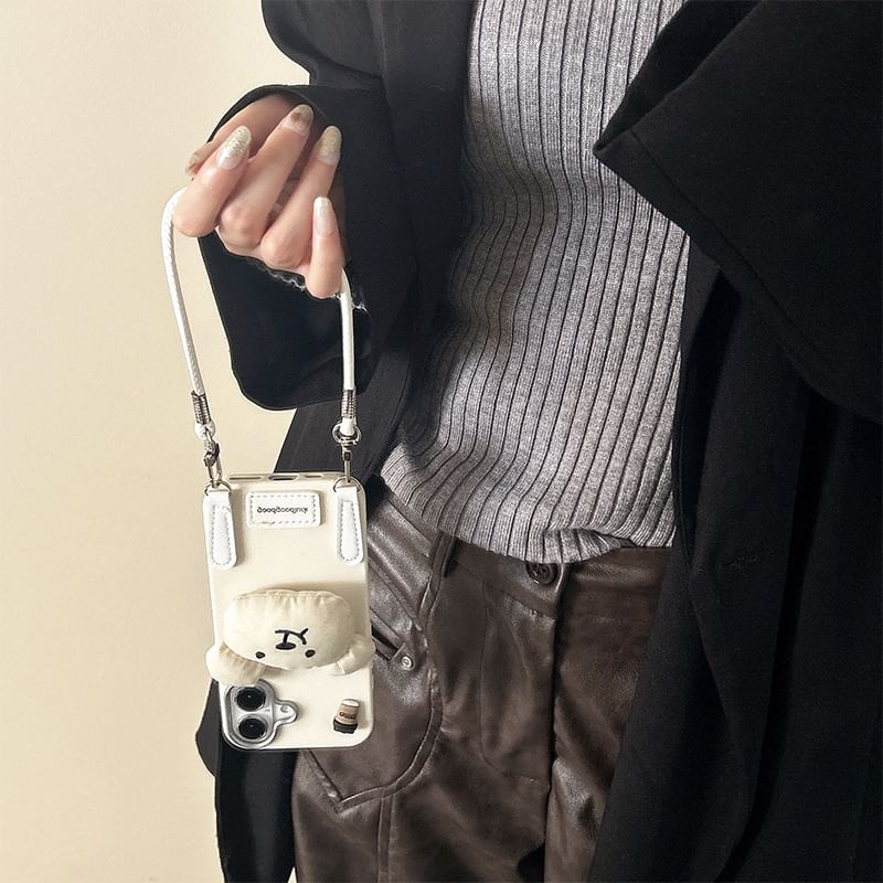 Strap Phone Puffed Case with Bear