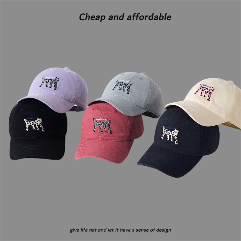 Baseball Cap Cat Embroidered