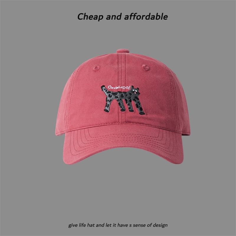Baseball Cap Cat Embroidered