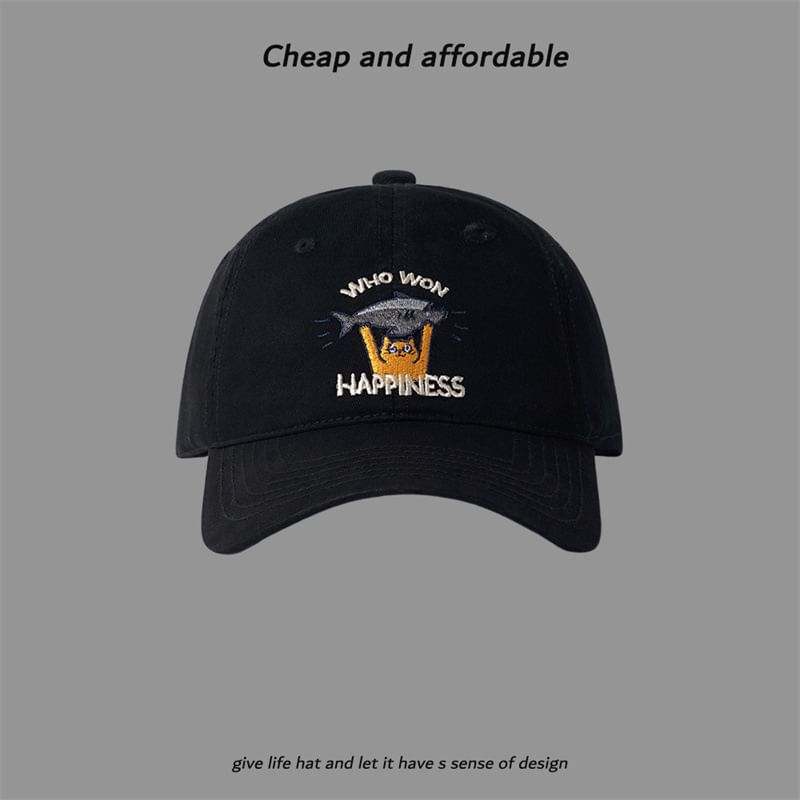 Cat Baseball Cap Embroidered