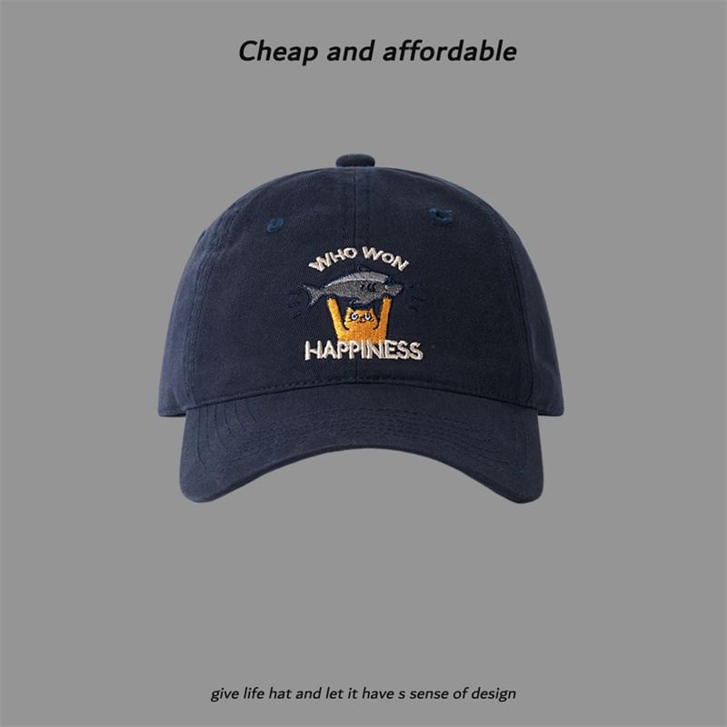 Cat Baseball Cap Embroidered