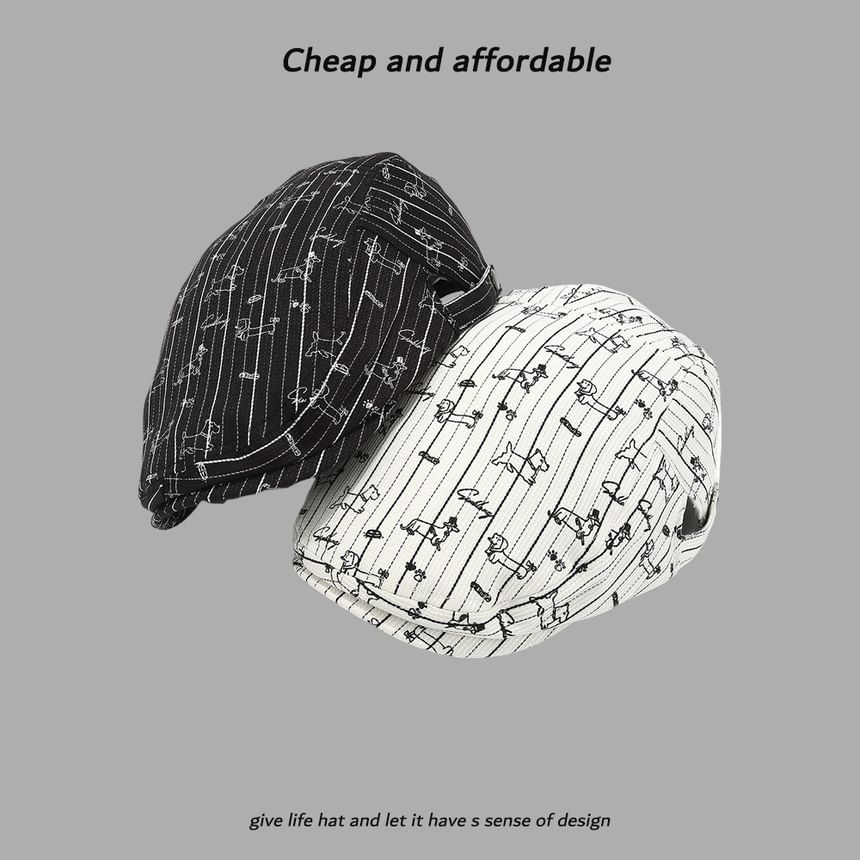 Newsboy Cap Print Dog