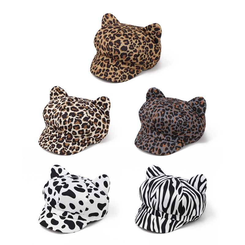 Cap Cat Newsboy Ear Patterned