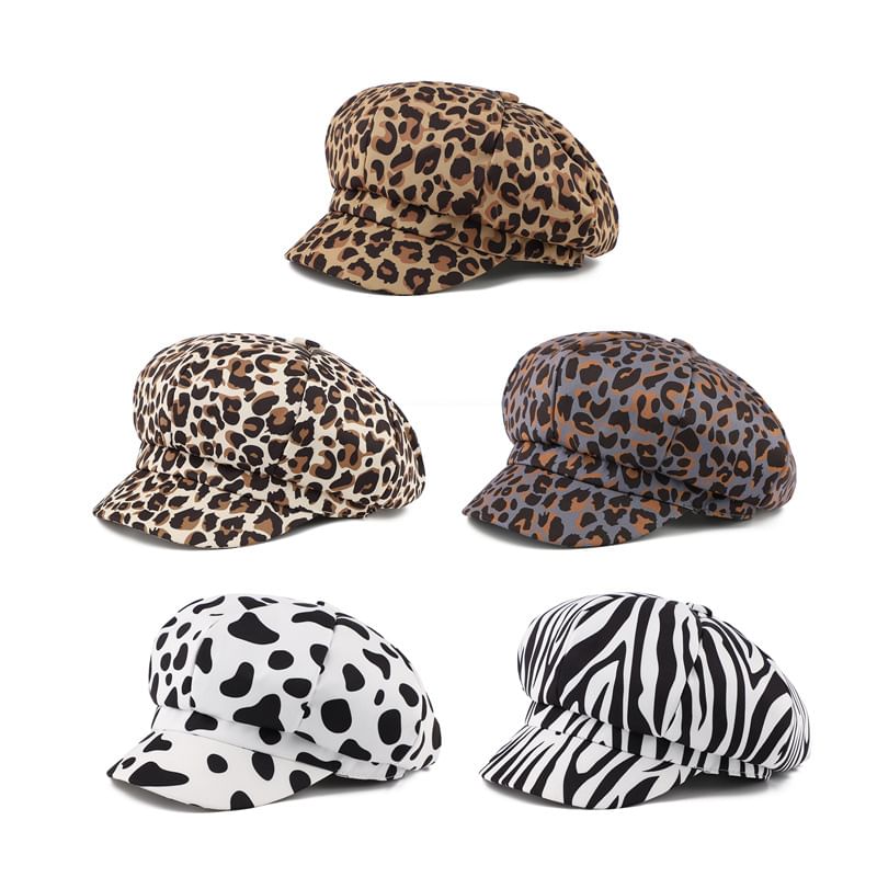 Print Animal Cap Newsboy