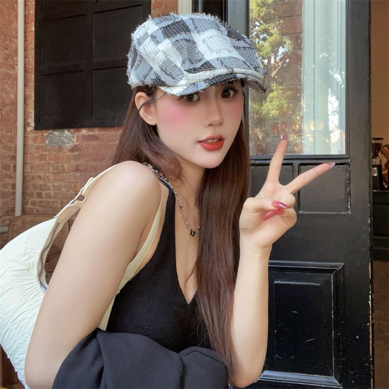 Patchwork Bucket Distressed Hat