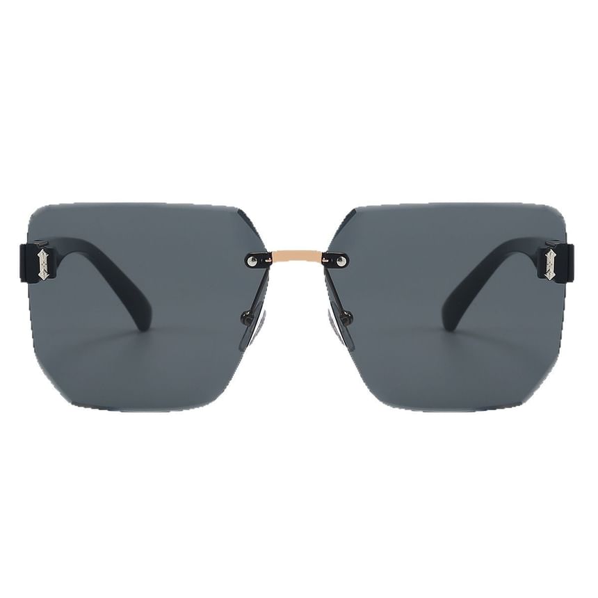 Rimless Sunglasses Oversized Geometric