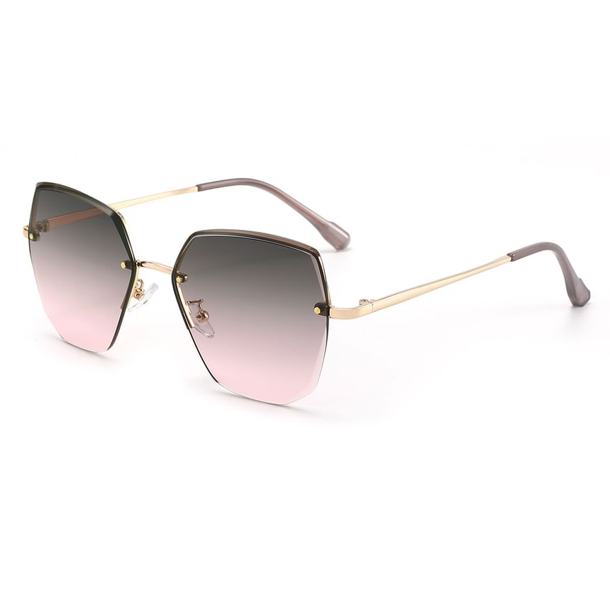 Sunglasses Oversized Rimless Geometric