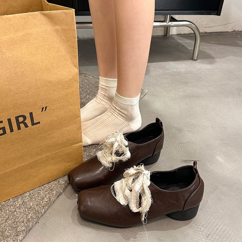 Lace-Ups Block Plain Heel