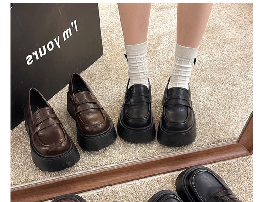 Platform Loafers Plain Penny