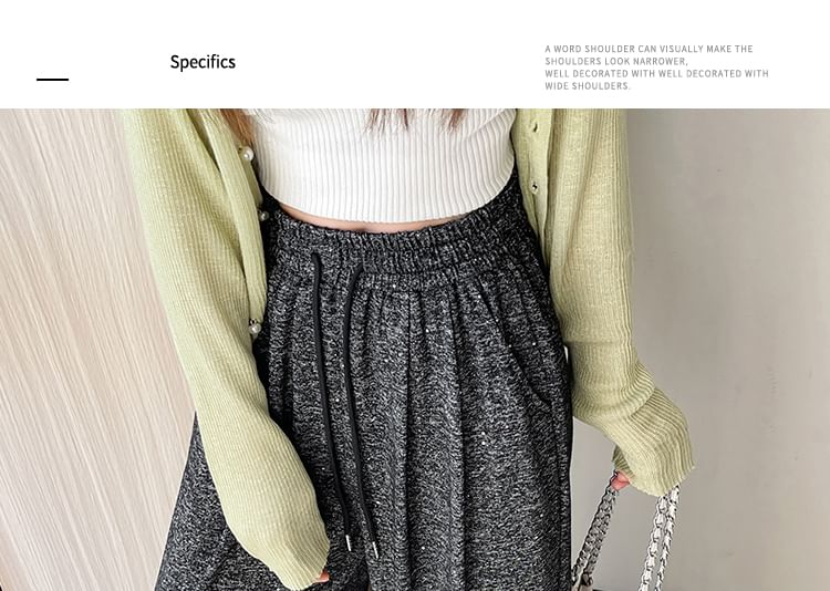 Leg Designs) Waist Melange Wide (Various Drawstring Pants