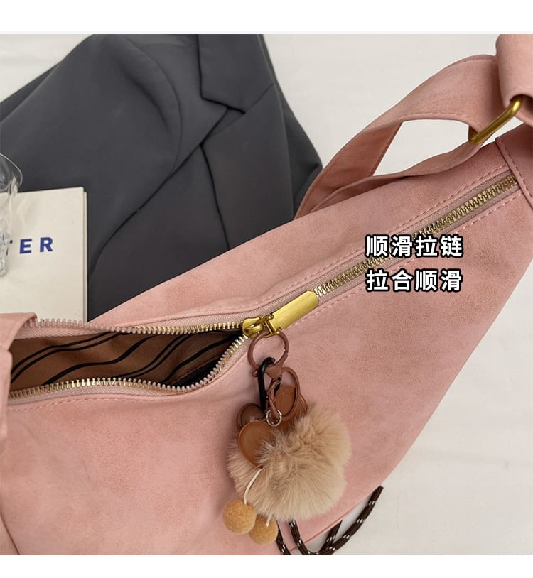 Plain Bag Faux Shoulder Leather