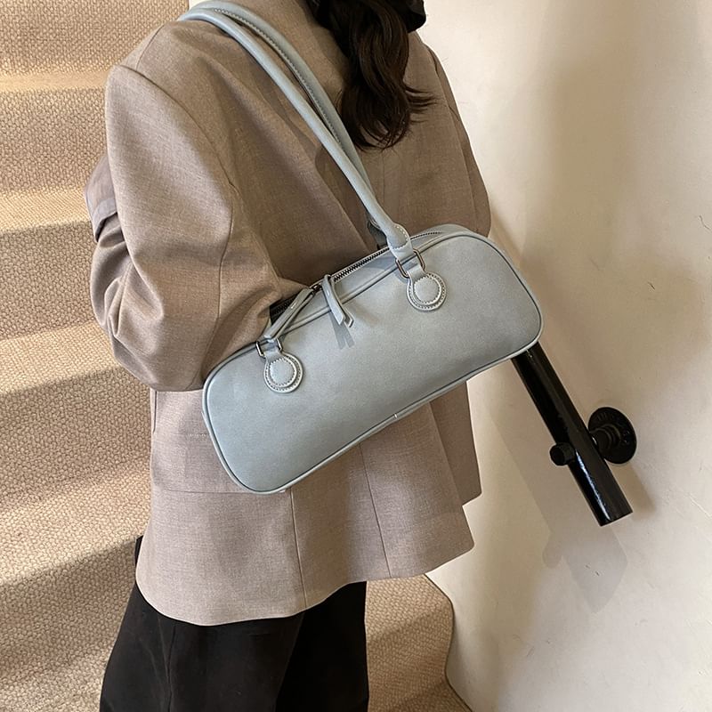 Faux Shoulder Leather Bag Plain