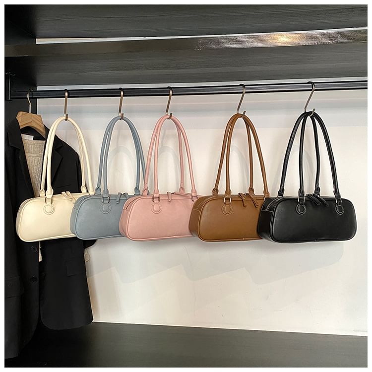 Faux Shoulder Leather Bag Plain