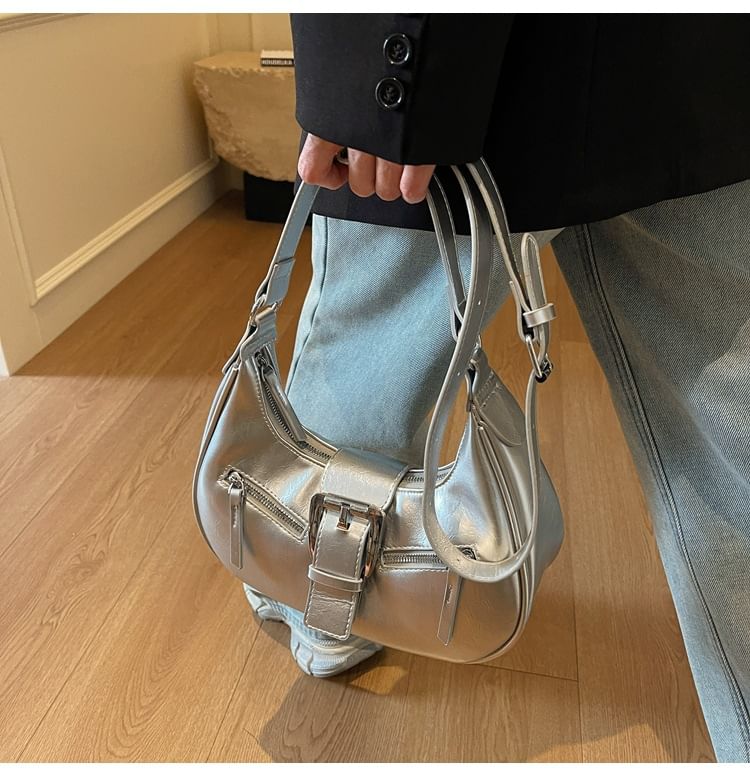 Shoulder Bag Bucked Leather Faux