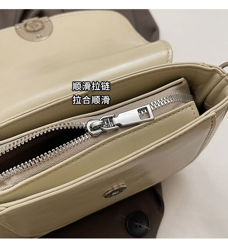 Faux Bag Flap Leather Crossbody