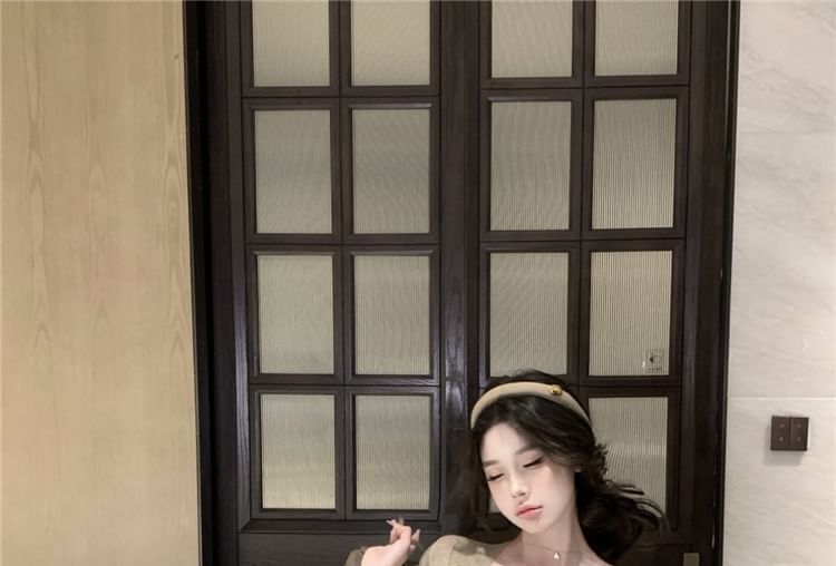 Top / Elbow-Sleeve Dress Sheath Camisole Mini Plain