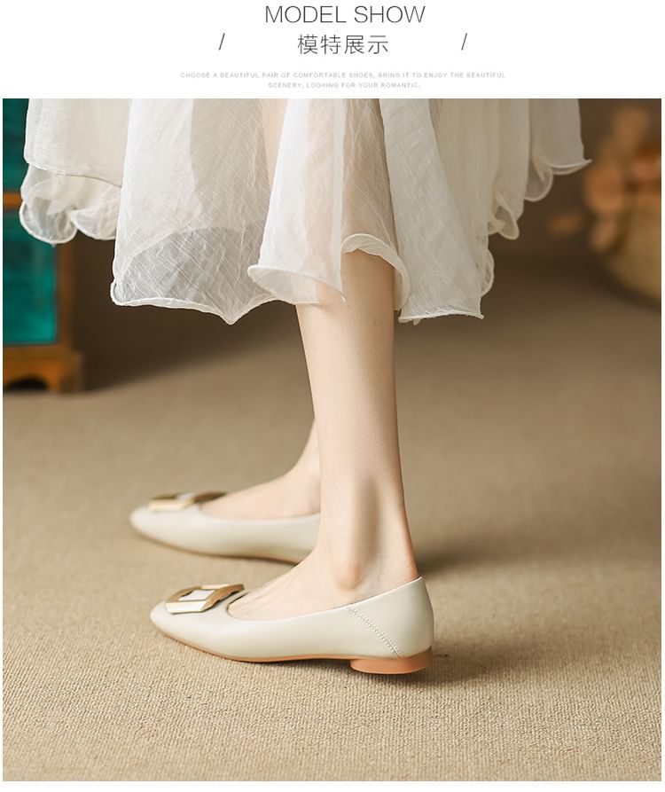Buckled Flats Square-Toe