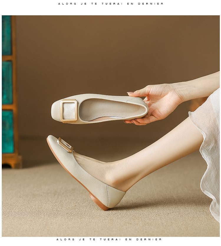 Buckled Flats Square-Toe