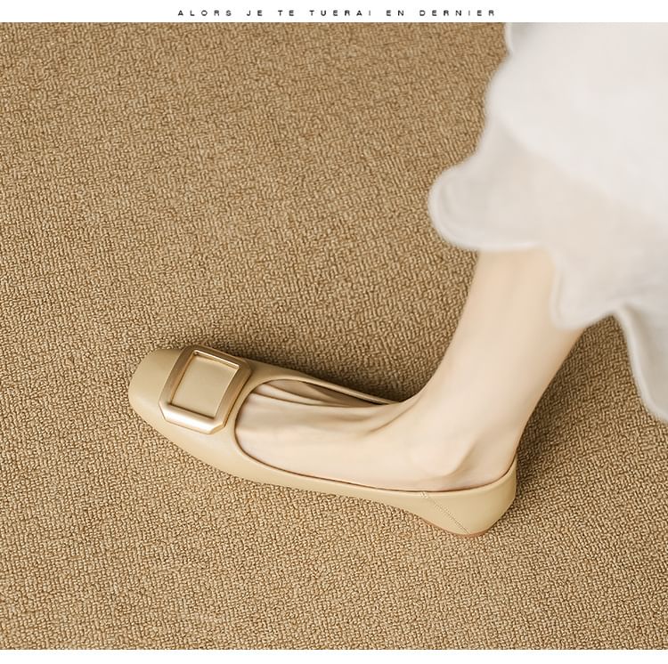 Buckled Flats Square-Toe