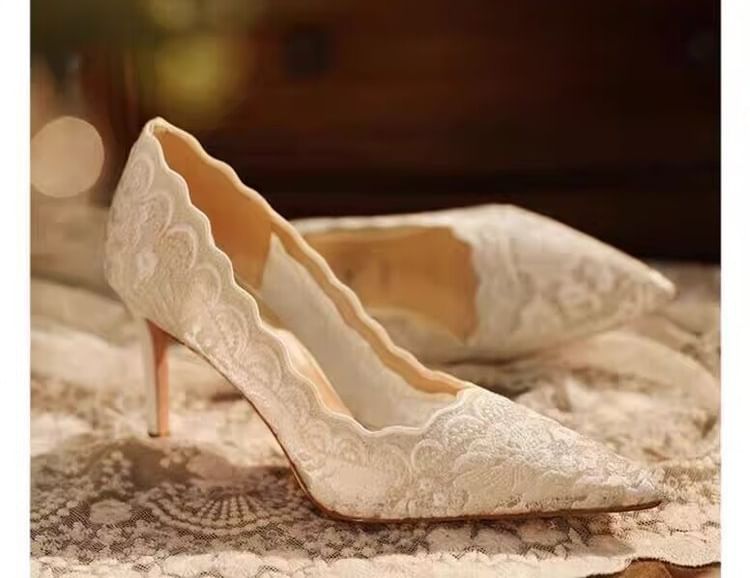 Lace Pumps Stiletto Heel
